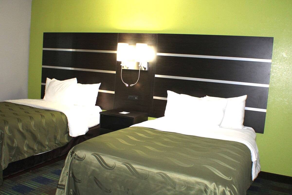 Room, 2 Double Beds, Accessible, Non Smoking | Premium bedding, down duvets, in-room safe, desk