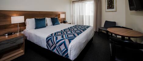 1 bedroom, desk, iron/ironing board, travel cot