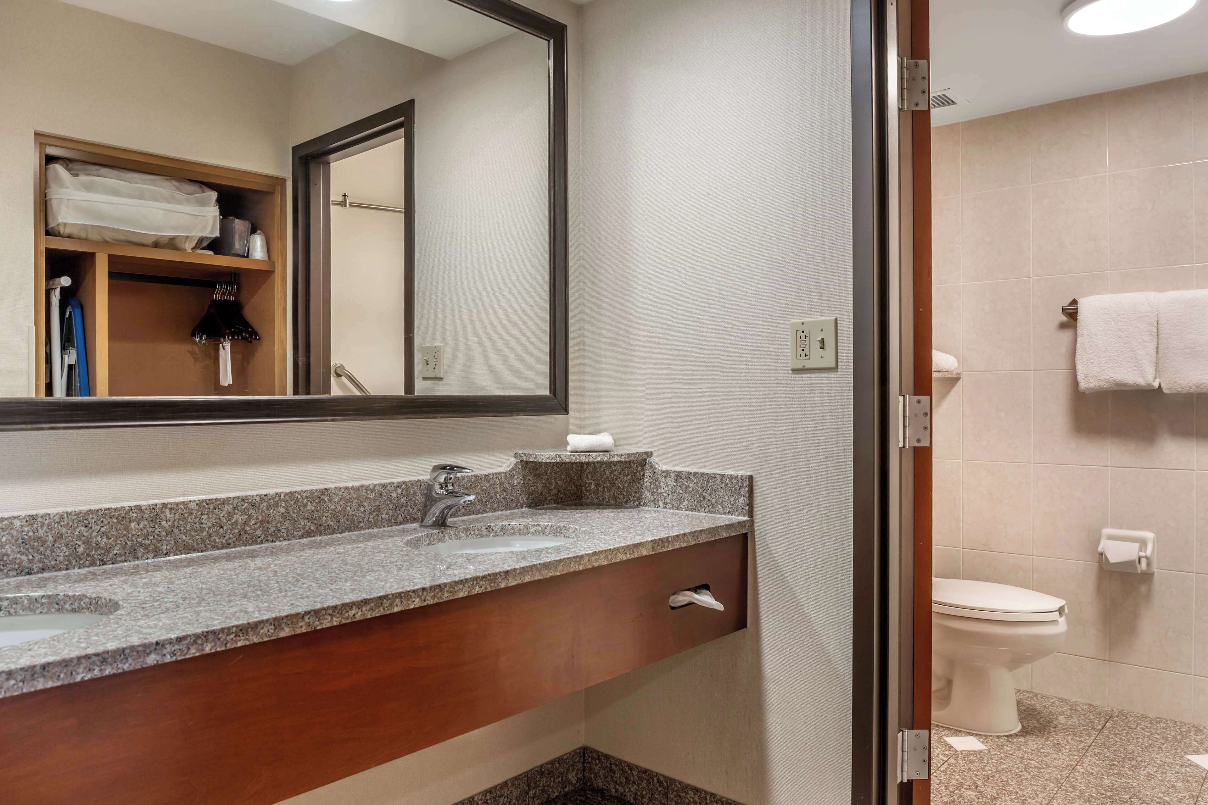 free toiletries, hair dryer, towels