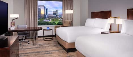 Habitación, 2 camas de matrimonio, vistas al parque | 1 dormitorio, sábanas de algodón egipcio, ropa de cama de alta calidad