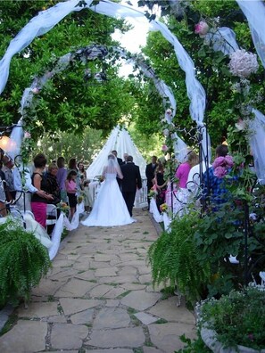 Outdoor wedding area