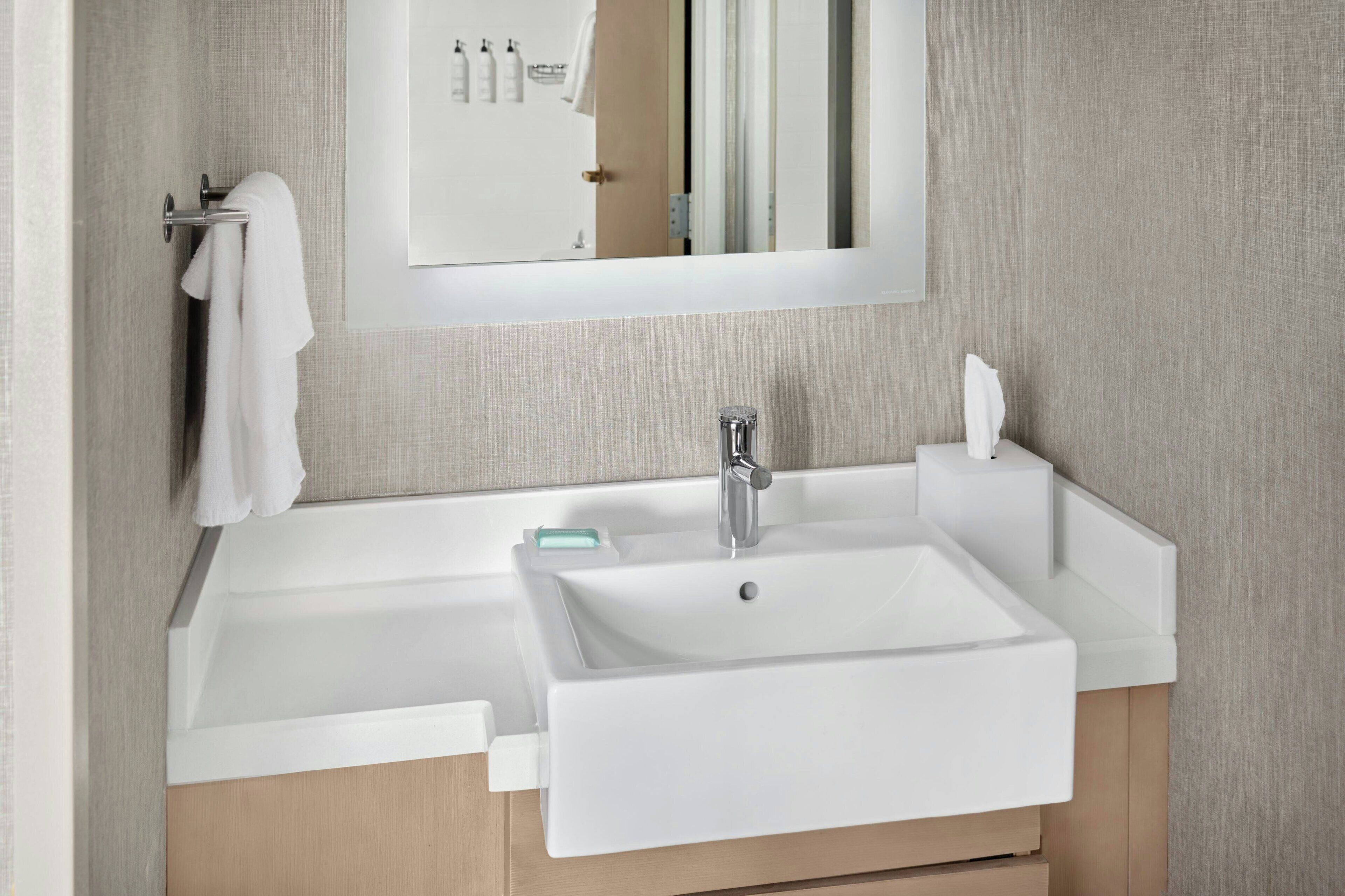 free toiletries, hair dryer, towels, soap