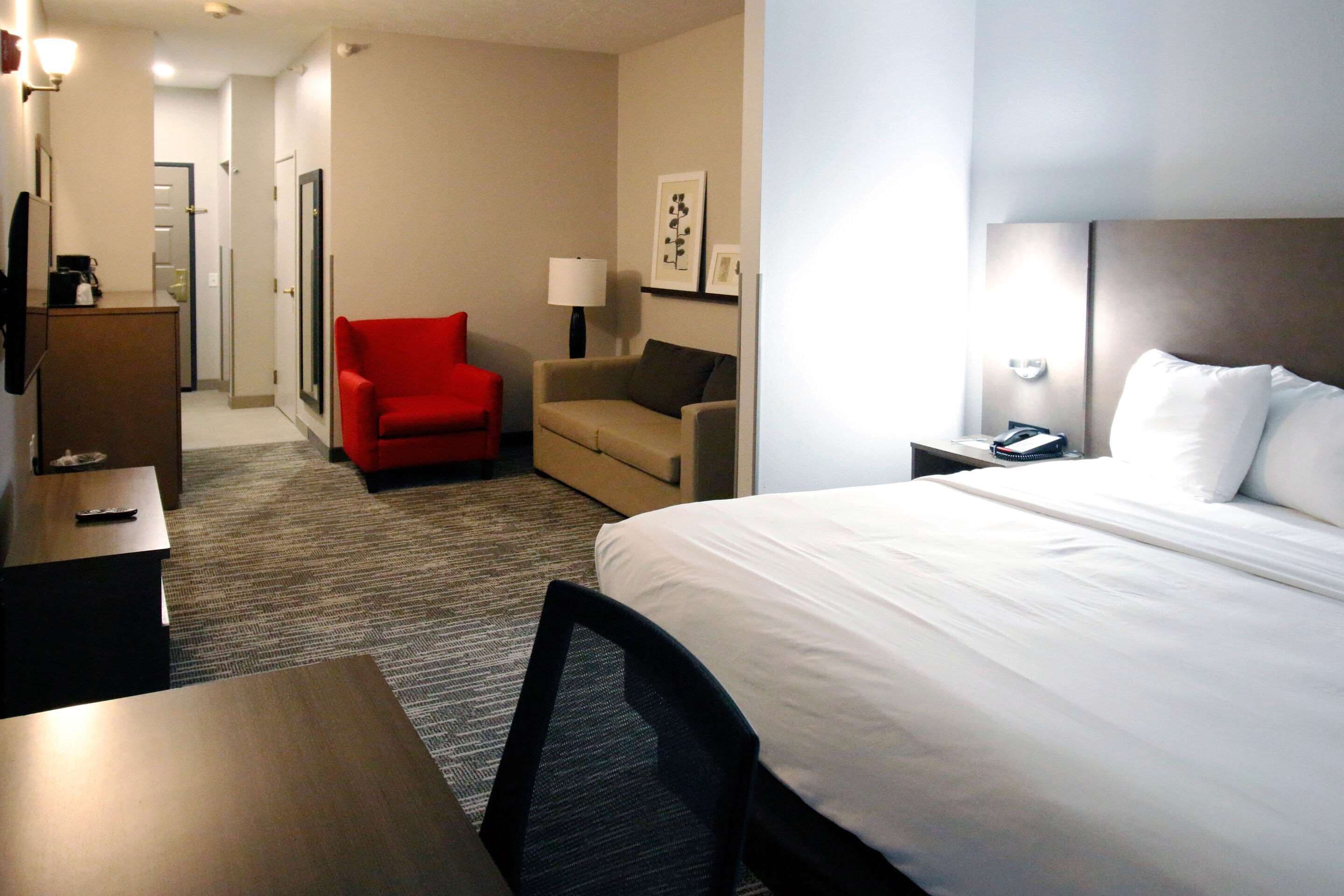 desk, blackout curtains, soundproofing, iron/ironing board