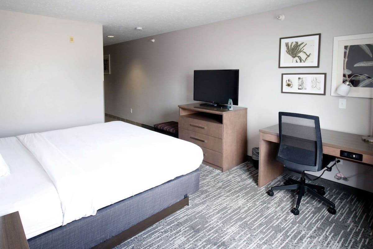 1 bedroom, desk, blackout drapes, soundproofing