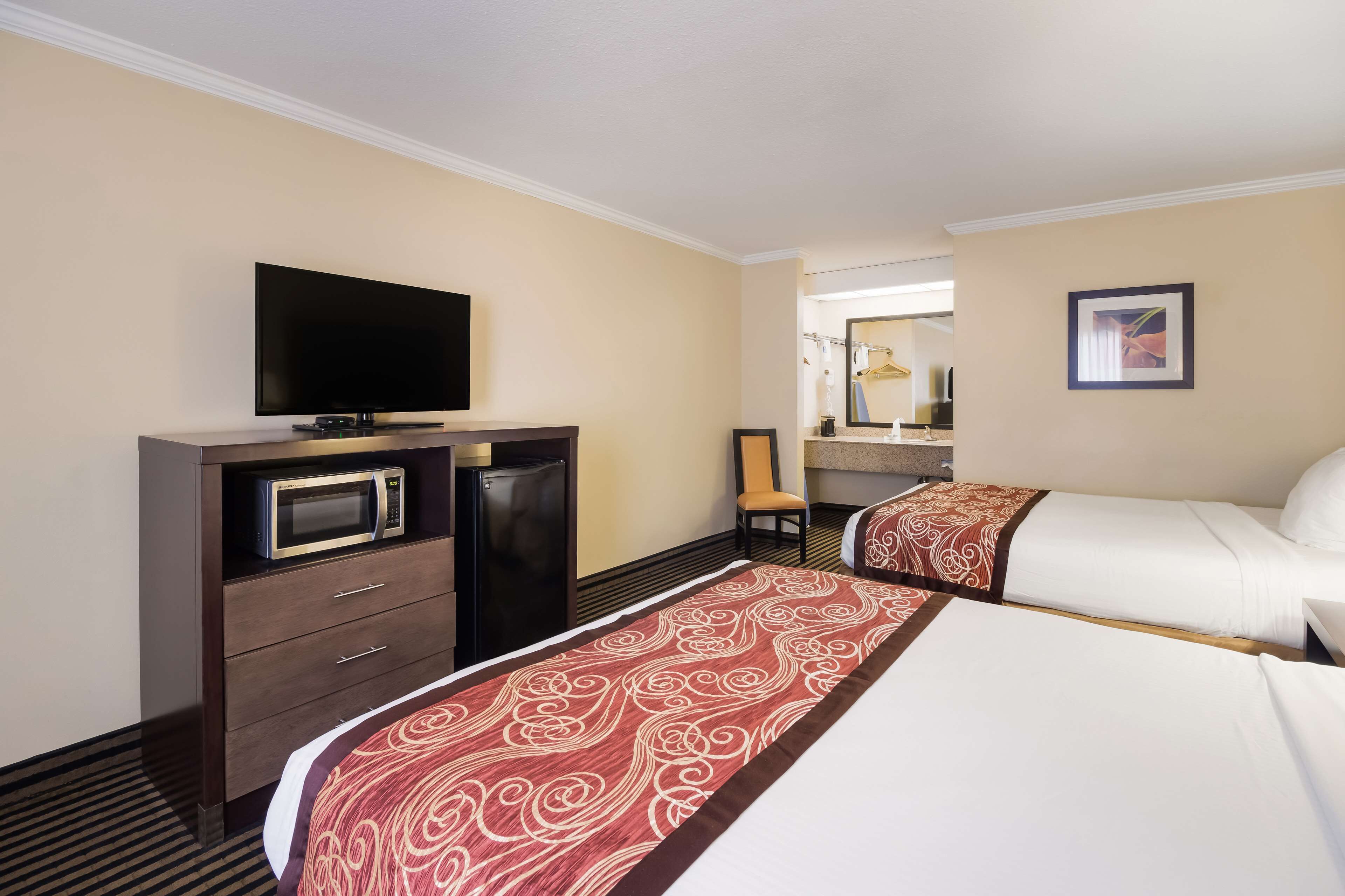 Standard Room, 2 Double Beds, Non Smoking, Refrigerator & Microwave | Iron/ironing board, free WiFi, bed sheets