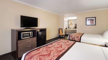Standard Room, 2 Double Beds, Non Smoking, Refrigerator & Microwave | Iron/ironing board, free WiFi, bed sheets
