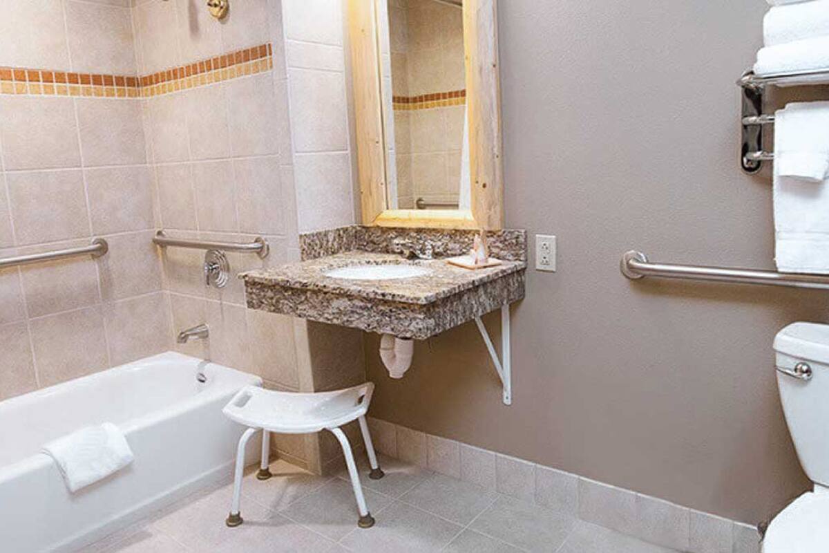 combined shower/bathtub, hair dryer, towels