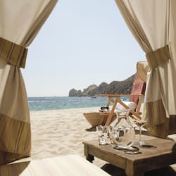 On the beach, free beach cabanas, sun-loungers, beach umbrellas