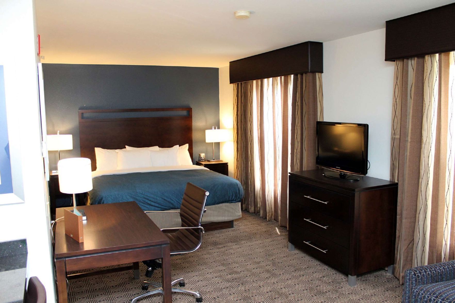 Desk, blackout drapes, soundproofing, iron/ironing board