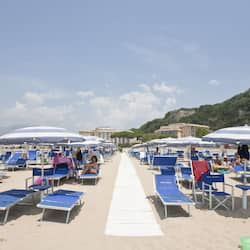 Private beach, white sand, beach cabanas, sun-loungers