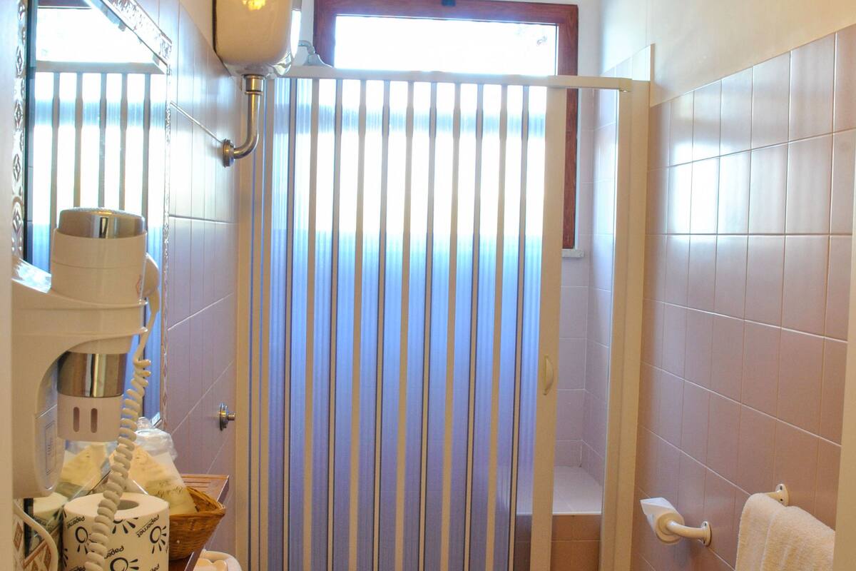 shower, rainfall showerhead, hair dryer, bidet