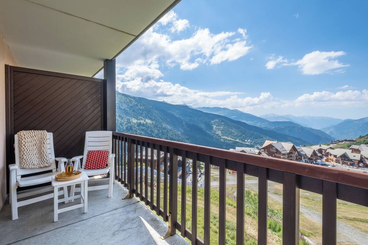 Appartement 6 personnes - 1 chambre + 1 coin nuit - Vue Montagne dégagée | 테라스/파티오