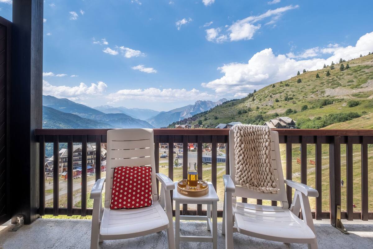 Appartement 4 personnes, 1 chambre, Vue Montagne dégagée | 테라스/파티오