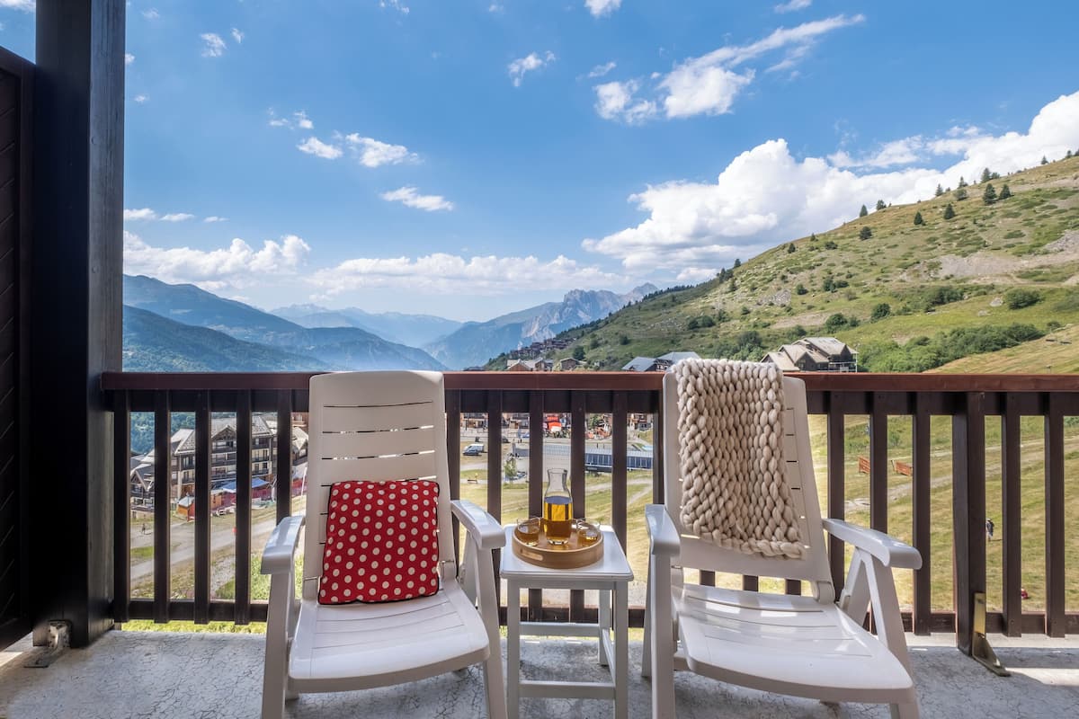 Appartement 4 personnes, 1 chambre, Vue Montagne dégagée | Terrace/patio