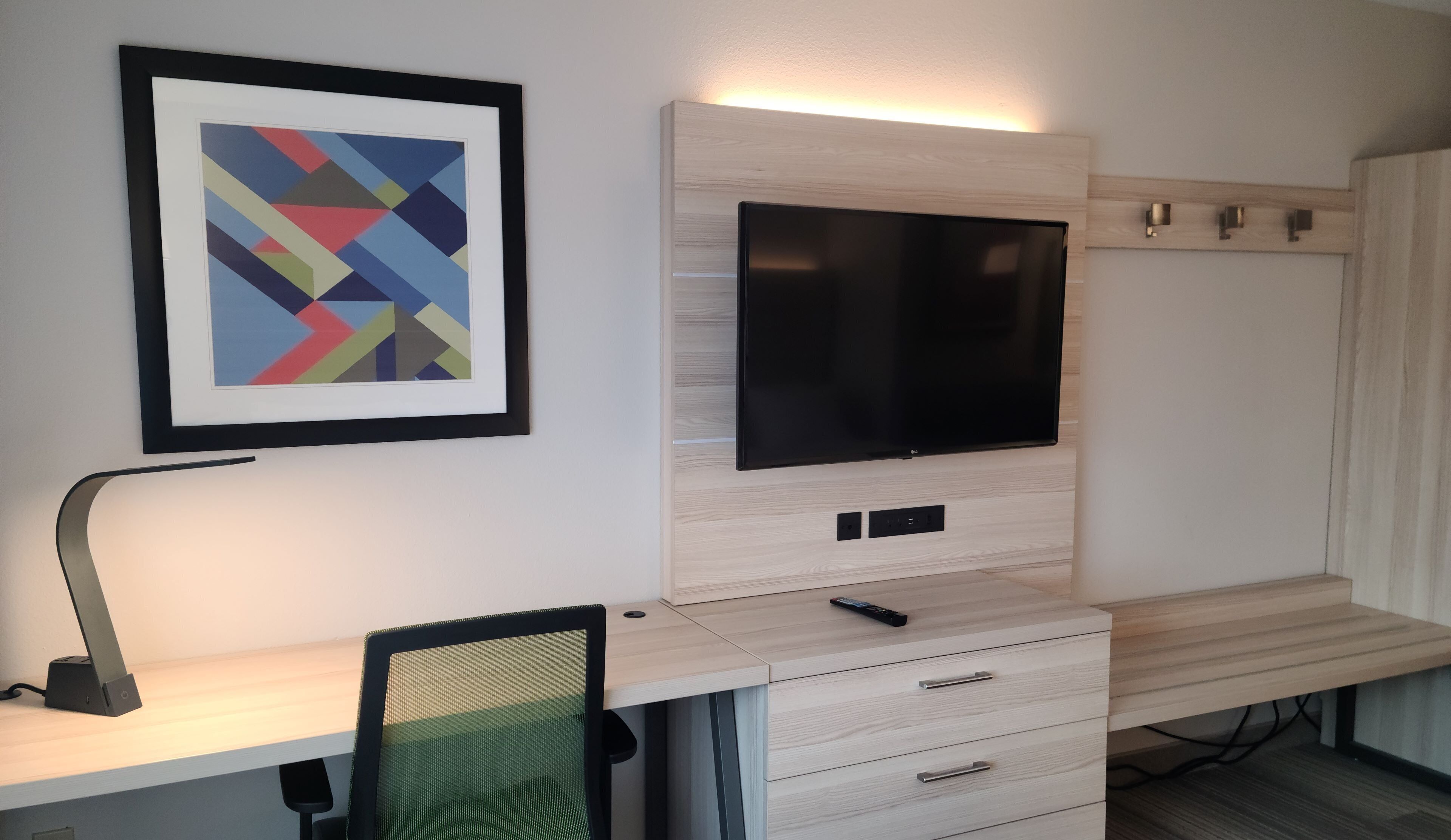 desk, laptop workspace, iron/ironing board, free cots/infant beds