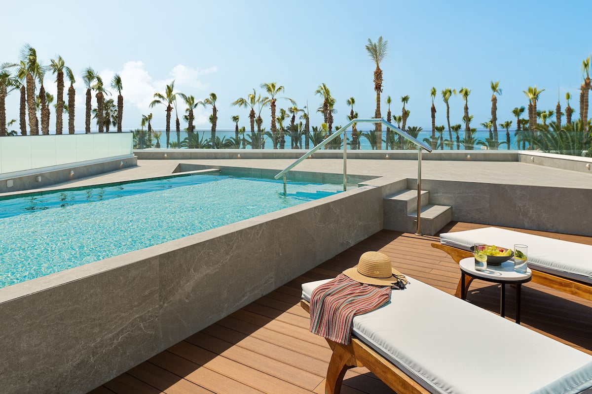 Swim Up Junior Suite Seaview | 1 camera, biancheria da letto di alta qualità, copriletto in piuma