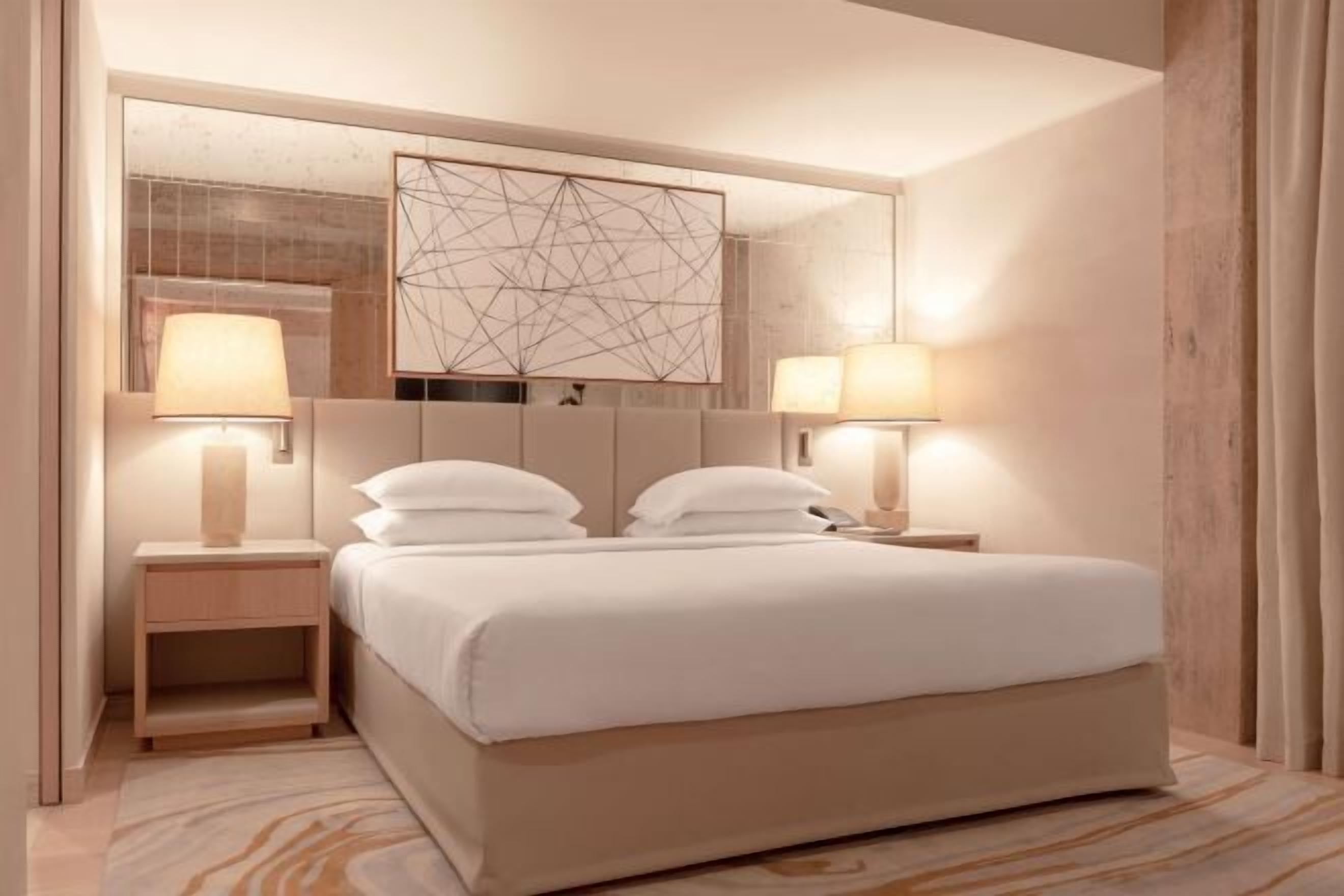 Down duvets, minibar, in-room safe, desk