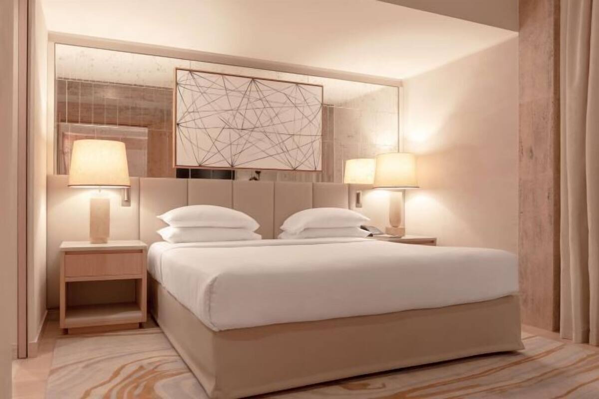 Down duvets, minibar, in-room safe, desk