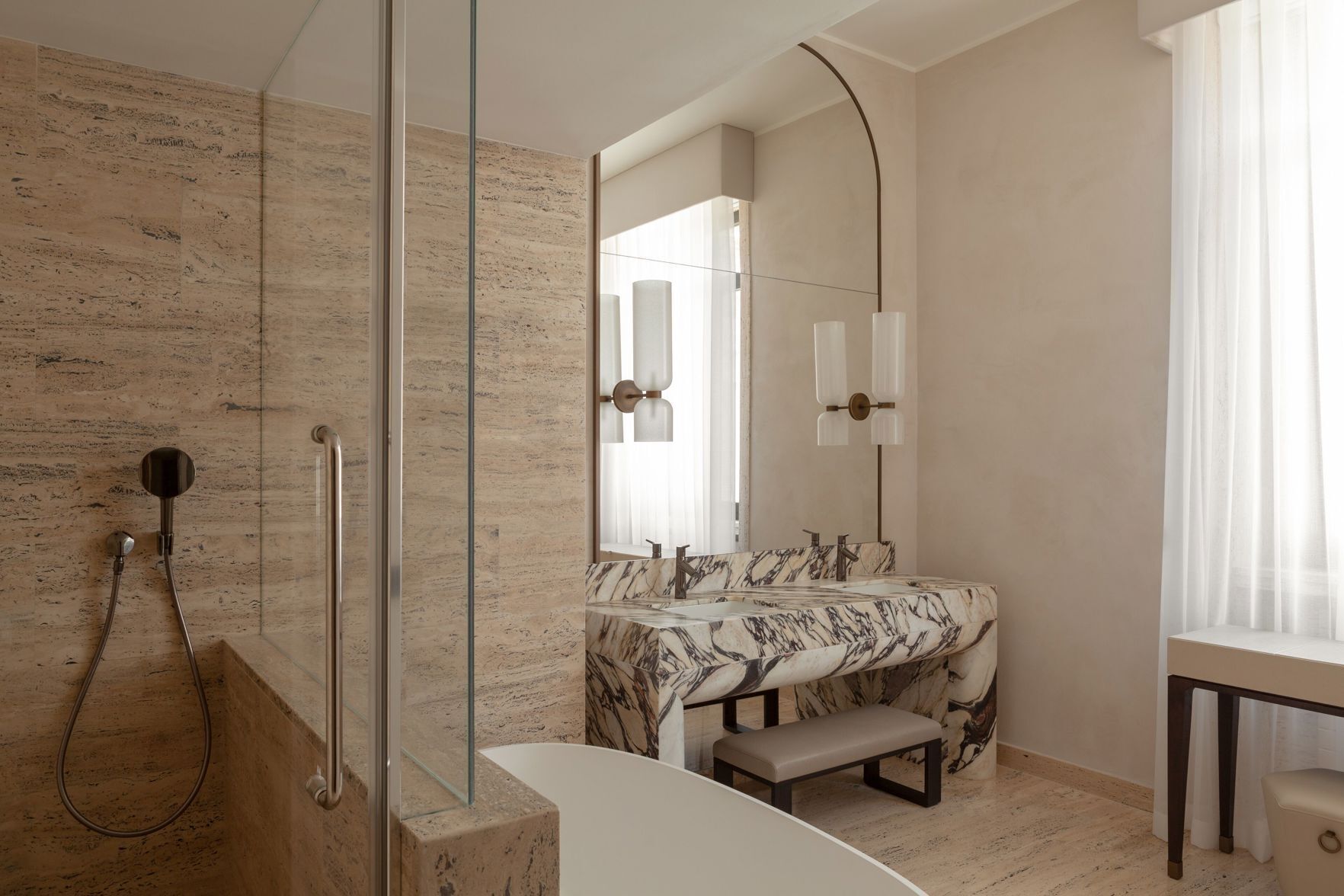 Bathroom | Designer toiletries, hair dryer, bidet, towels