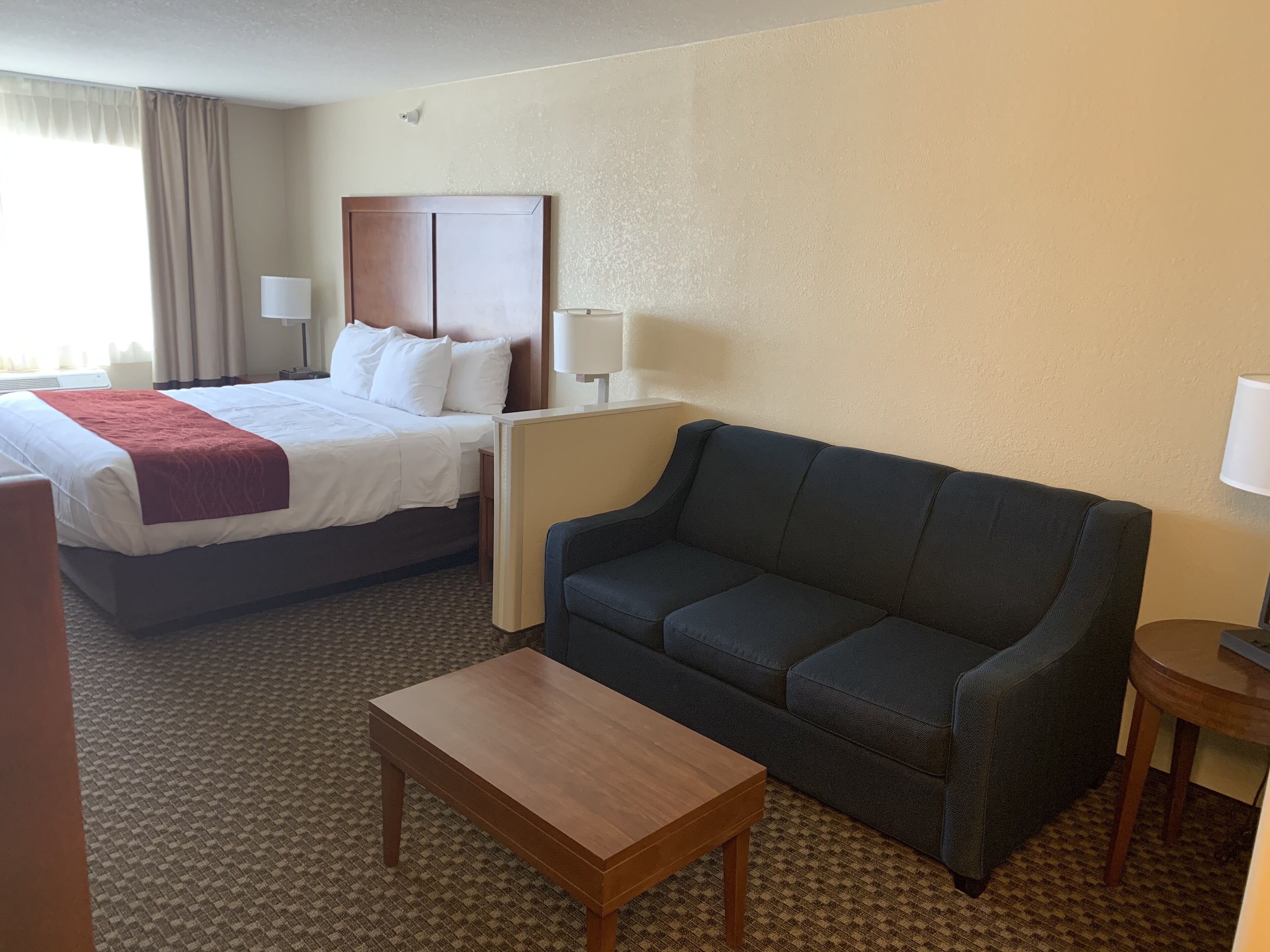 suite, 1 king bed with sofa bed, non smoking (2 person sofa bed) | desk, laptop workspace, blackout curtains, iron/ironing board