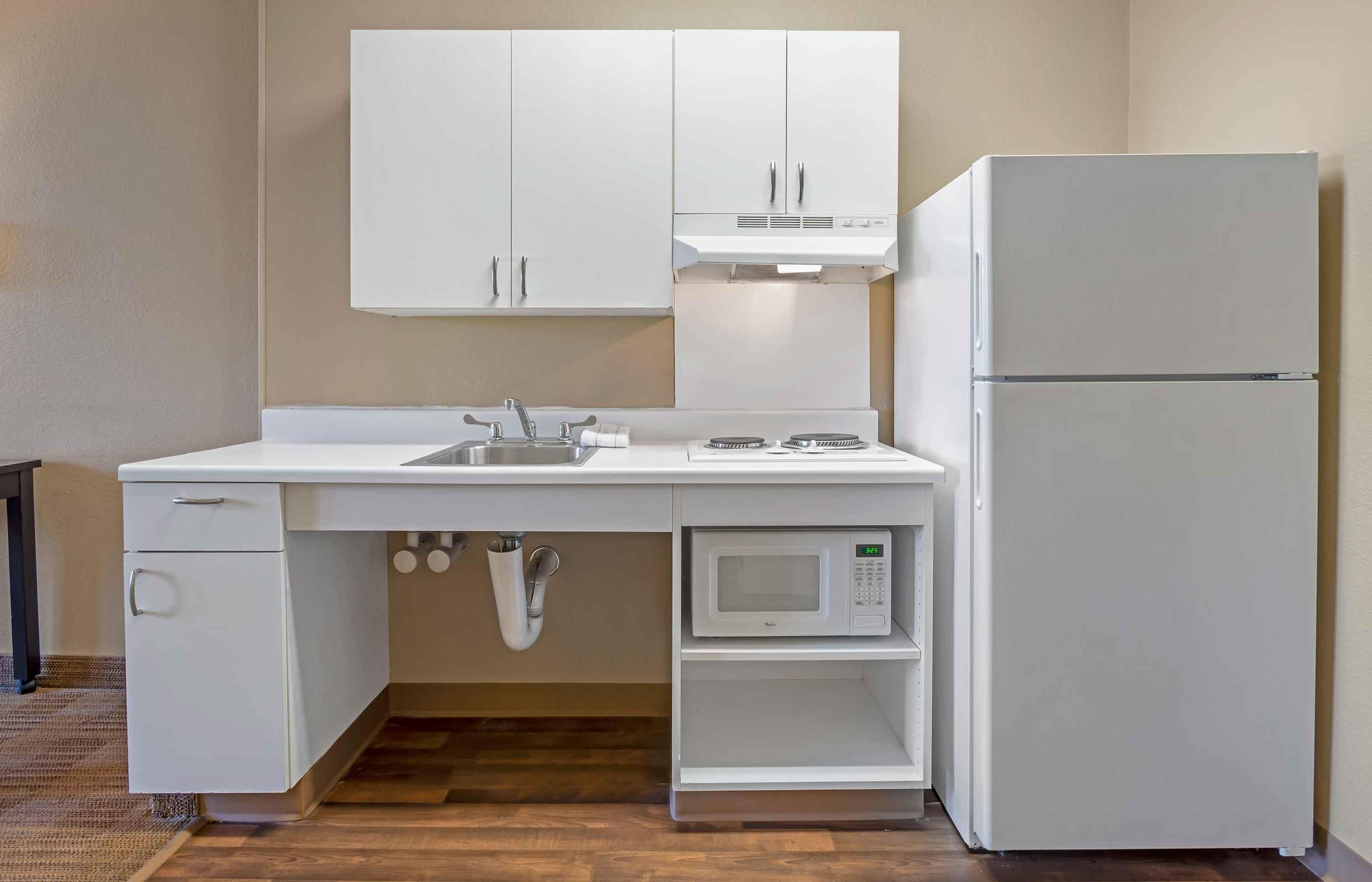 Studio, 1 Queen Bed, Accessible, Non Smoking | Private kitchen | Full-size fridge, microwave, stovetop, coffee/tea maker