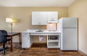 Studio, 1 Queen Bed, Accessible, Non Smoking | Private kitchen | Full-size fridge, microwave, stovetop, coffee/tea maker