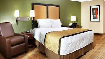 Desk, blackout curtains, iron/ironing board, free WiFi