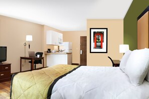 Desk, blackout drapes, iron/ironing board, free WiFi