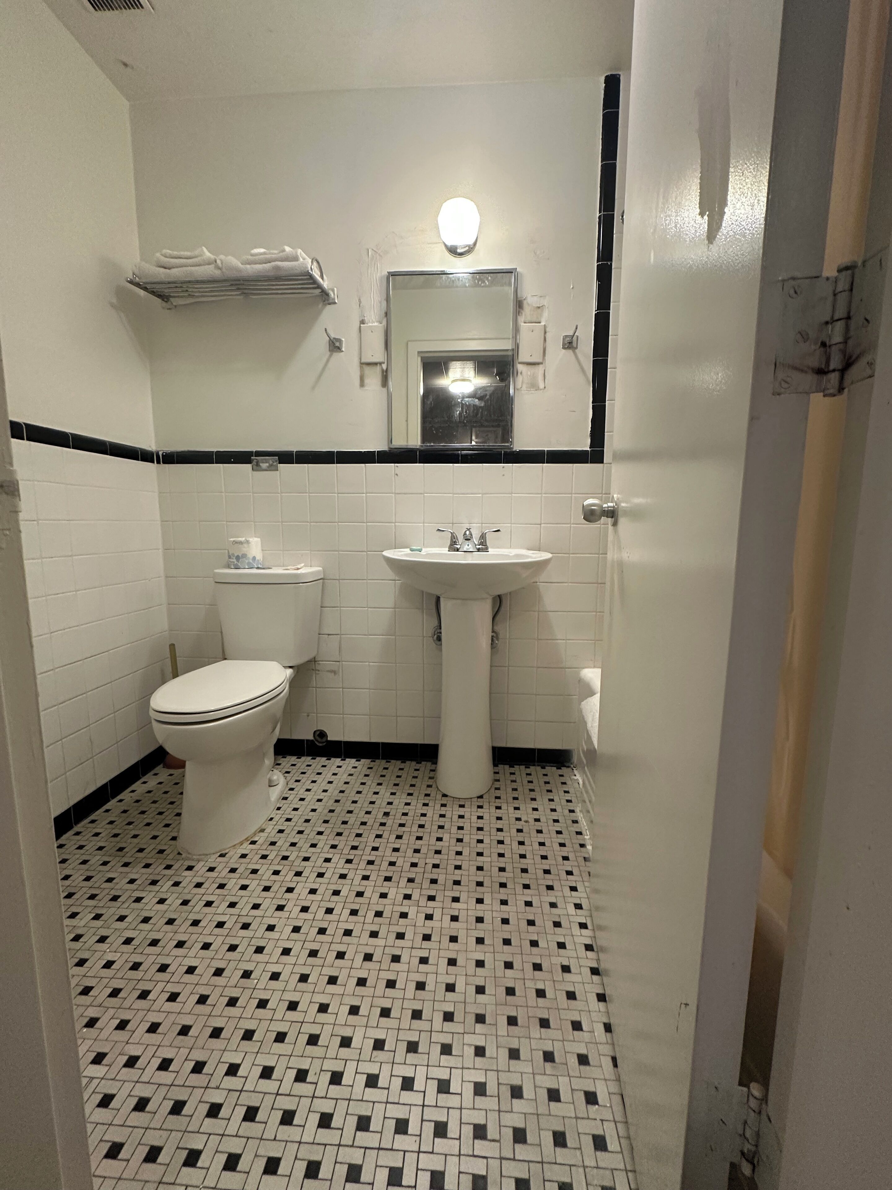 Combined shower/tub, hair dryer