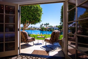 Superior Room, Lake View | Terrace/patio at The Chateau at Lake La Quinta