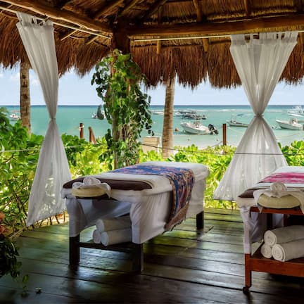 Sauna, body treatments, hot stone massages, deep-tissue massages