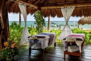 Sauna, soins du corps, massage aux pierres chaudes