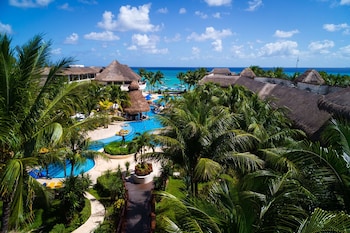Pool amenities at The Reef Coco Beach Resort & Spa- Optional All Inclusive
