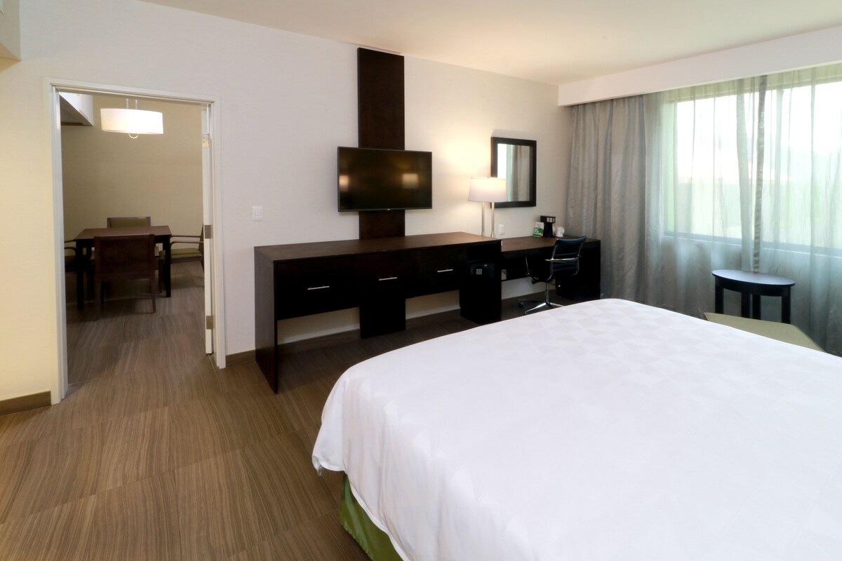 Suíte, 1 cama King (Living) | Roupas de cama premium, edredons de pluma, cofres nos quartos