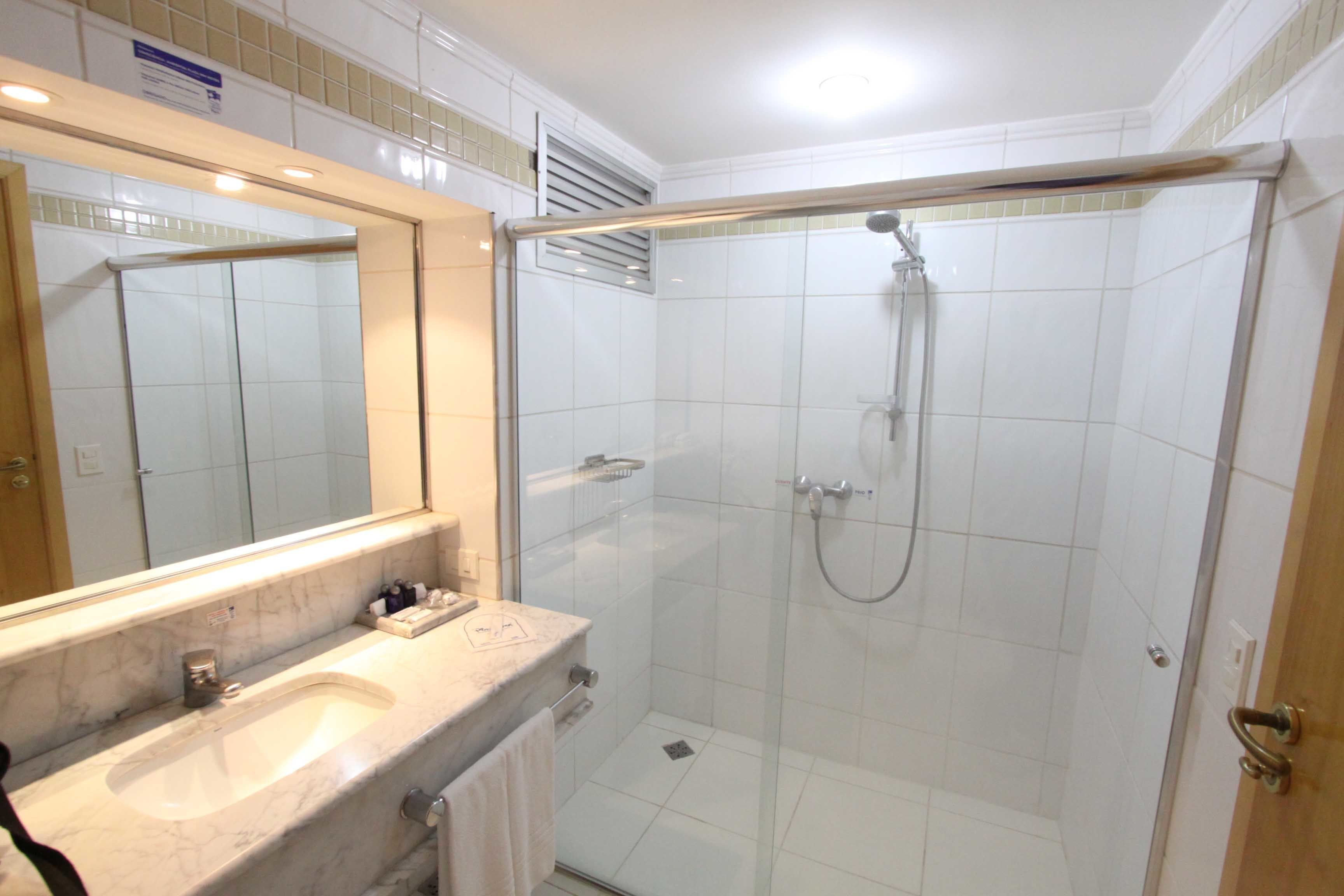 free toiletries, hair dryer, bidet, towels