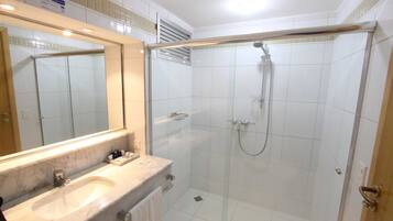 Free toiletries, hair dryer, bidet, towels