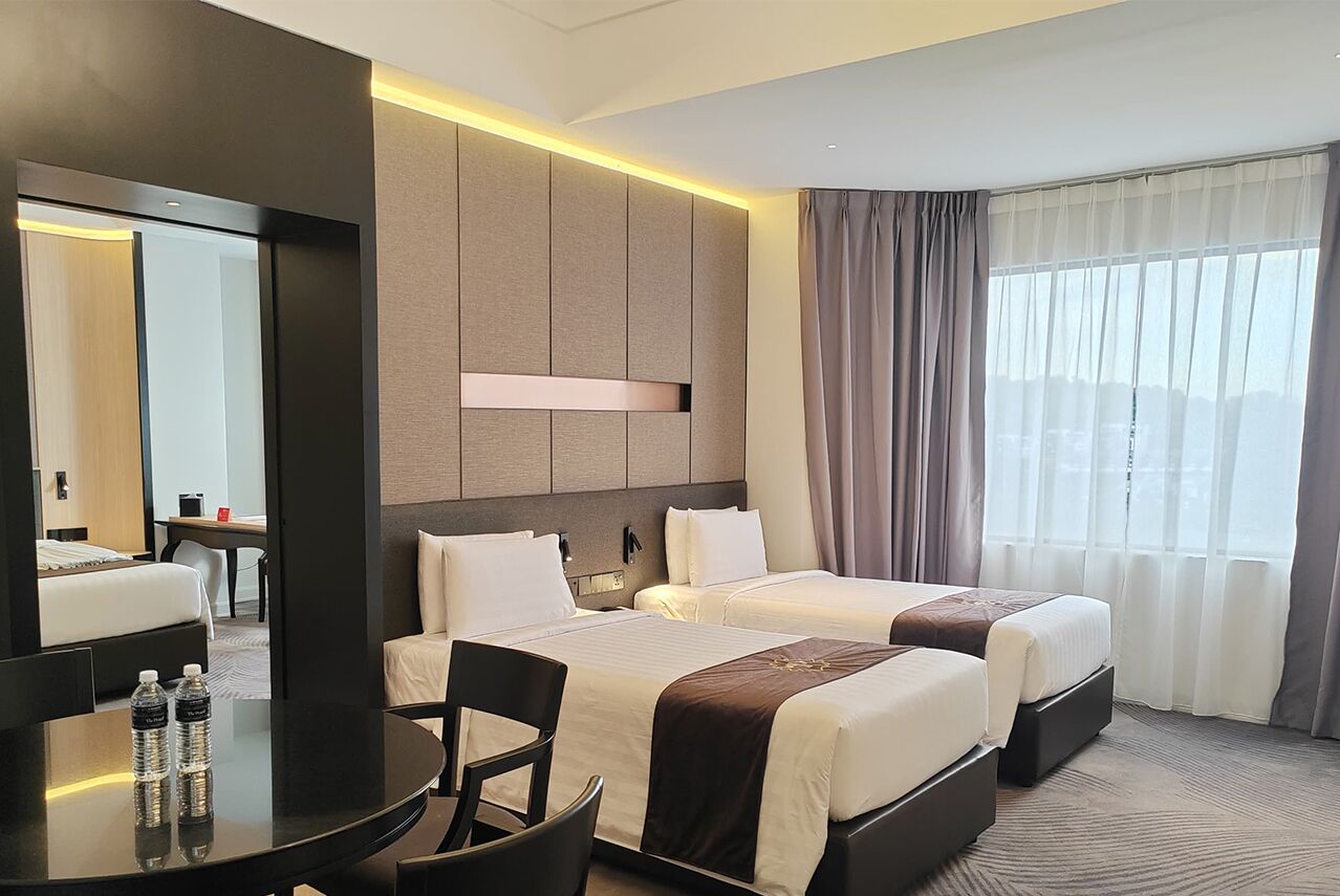 In-room safe, desk, laptop workspace, blackout curtains