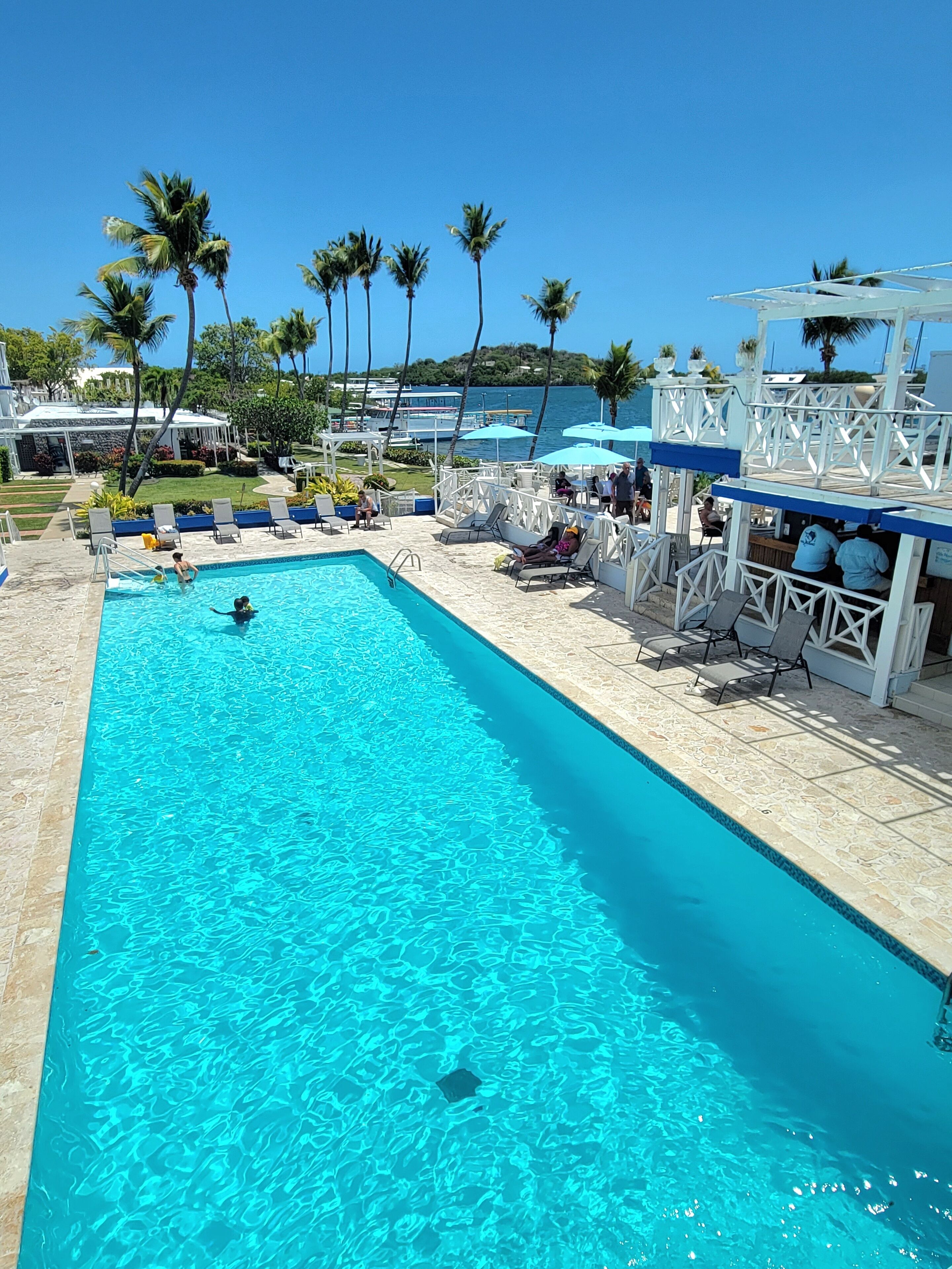 outdoor pool, open 7:00 am to 9:00 pm, pool umbrellas, pool loungers
