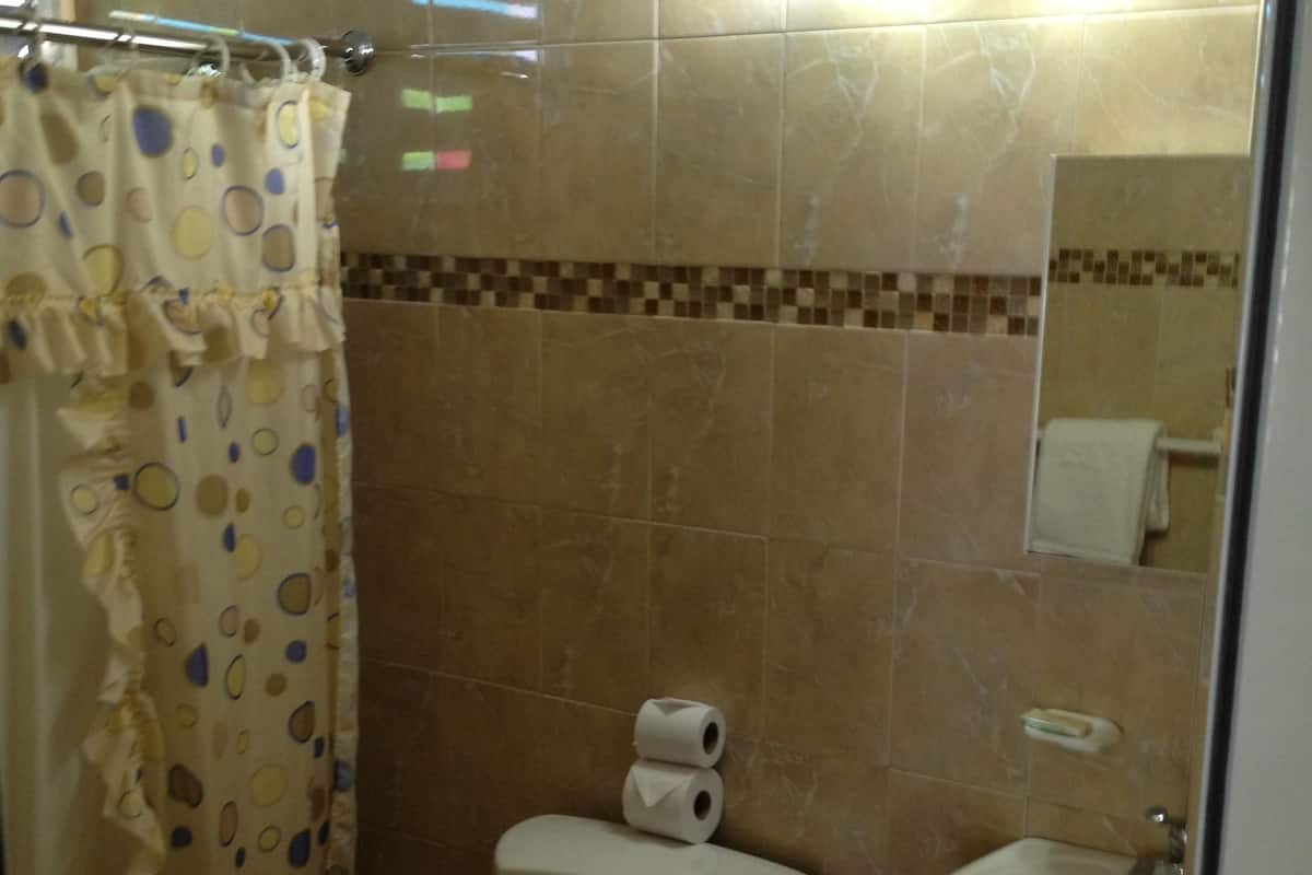 Duschwanne, Regendusche, Haartrockner, Bidet