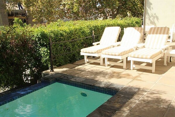 Outdoor pool, pool umbrellas