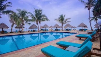 2 outdoor pools, pool umbrellas, sun loungers