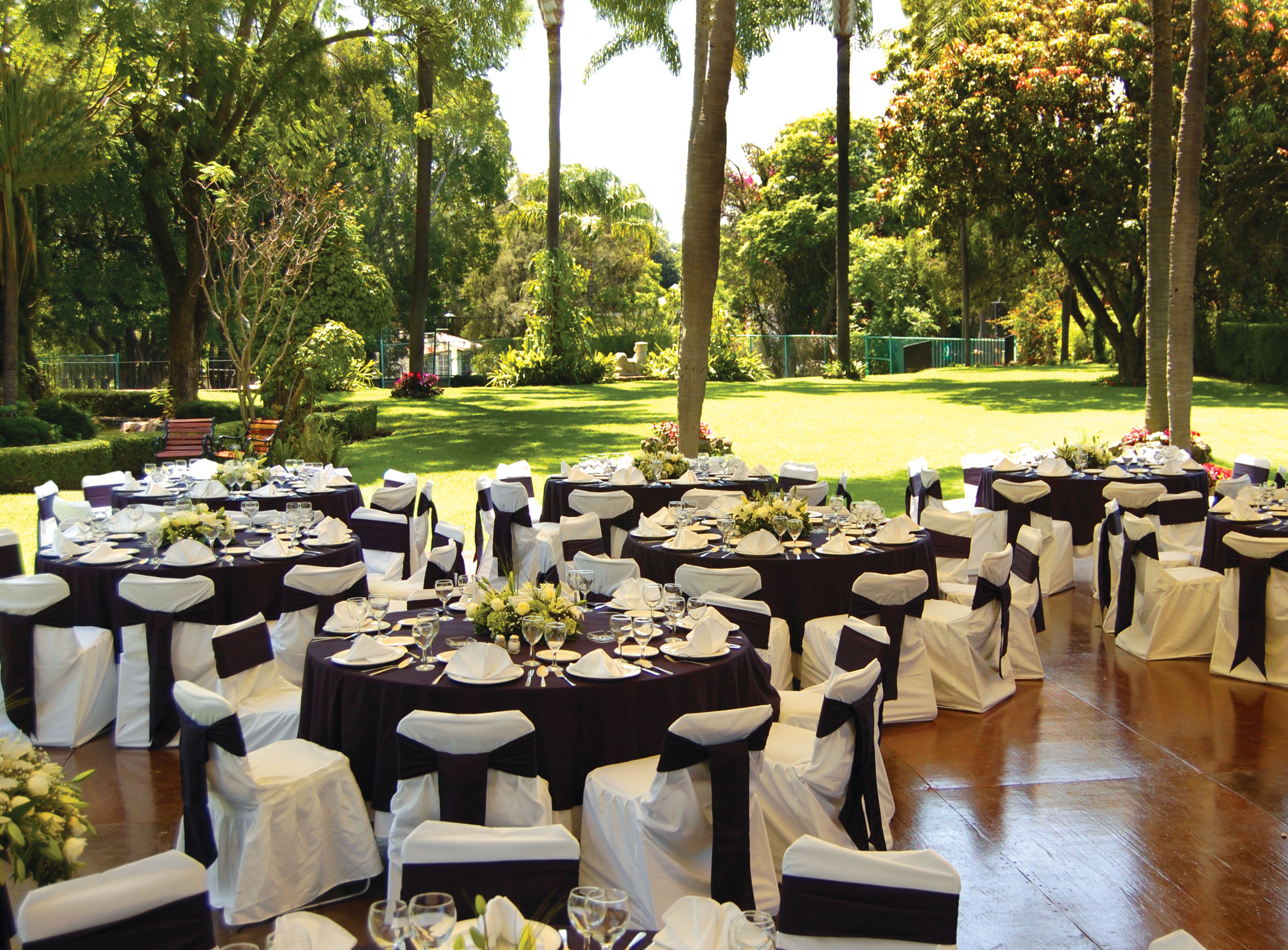 outdoor banquet area