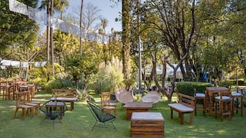 Outdoor banquet area