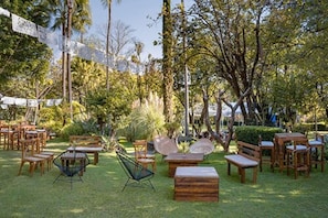 Outdoor banquet area