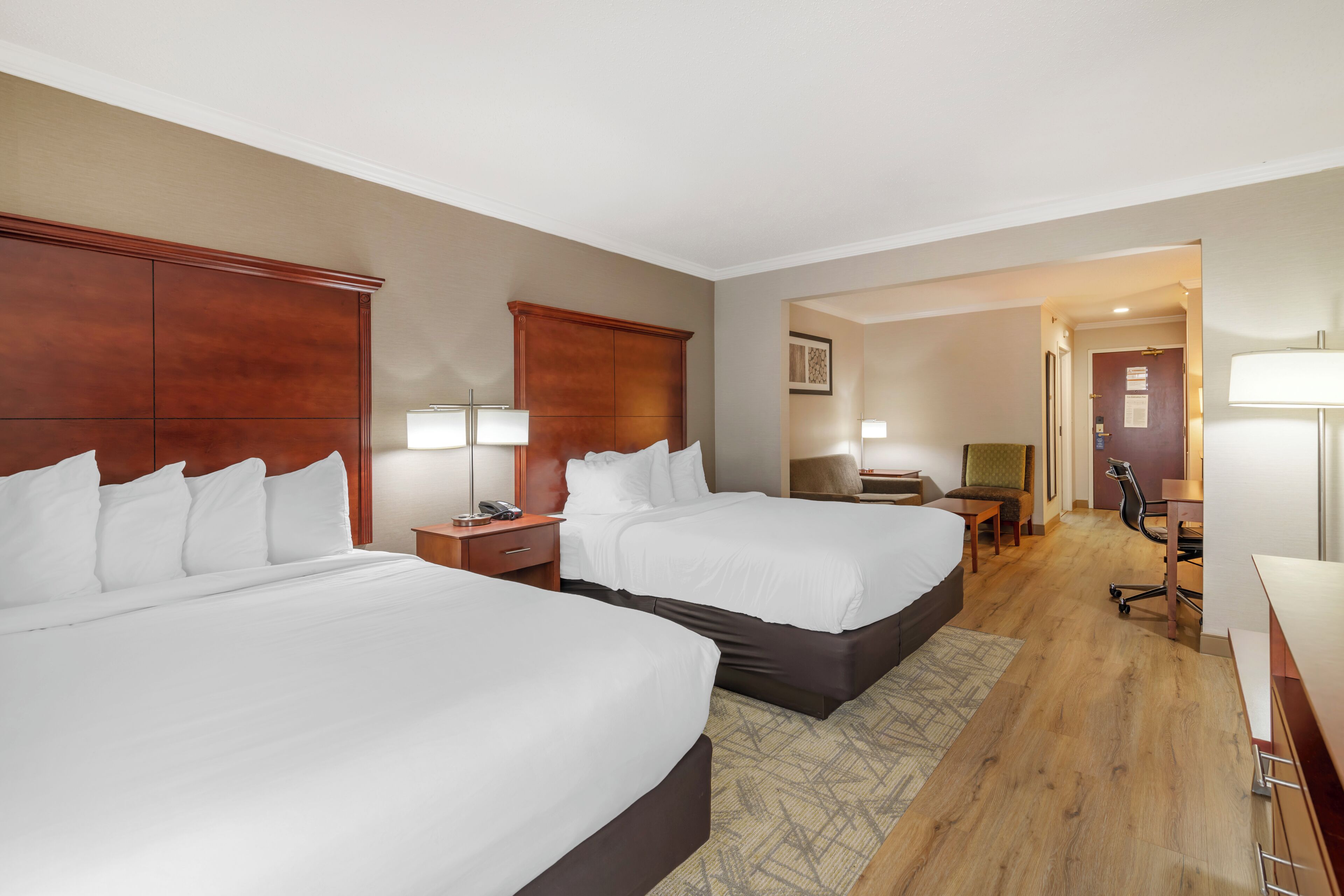 Egyptian cotton sheets, premium bedding, desk, laptop workspace