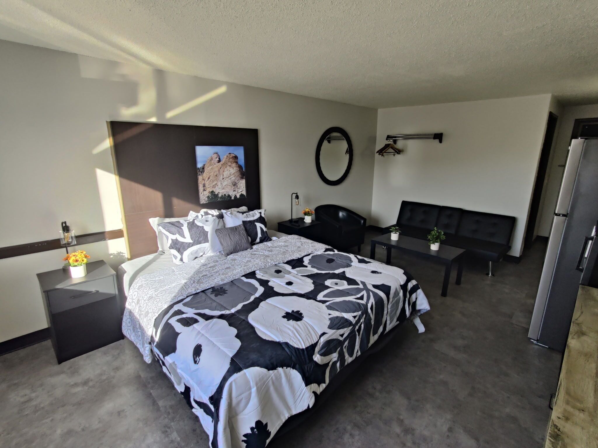 Premium bedding, down comforters, memory foam beds, desk