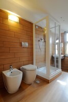 Hair dryer, bidet, towels