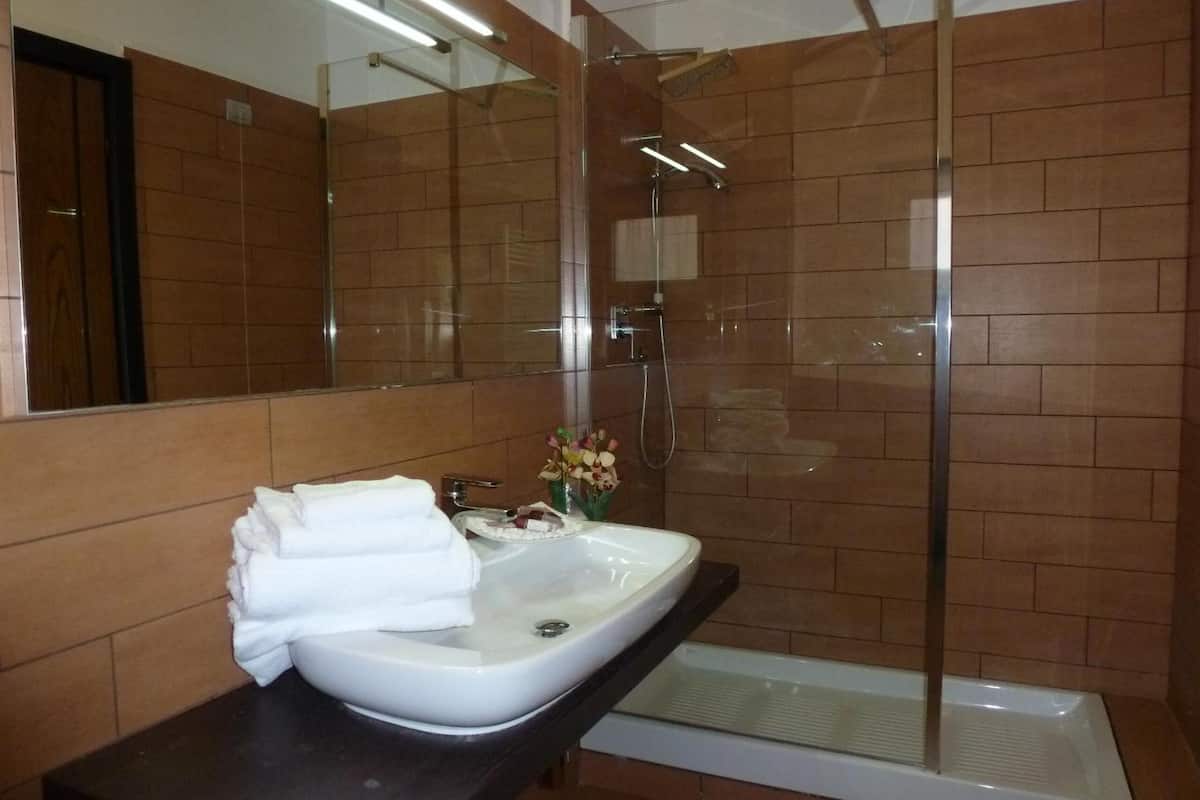 hair dryer, bidet, towels