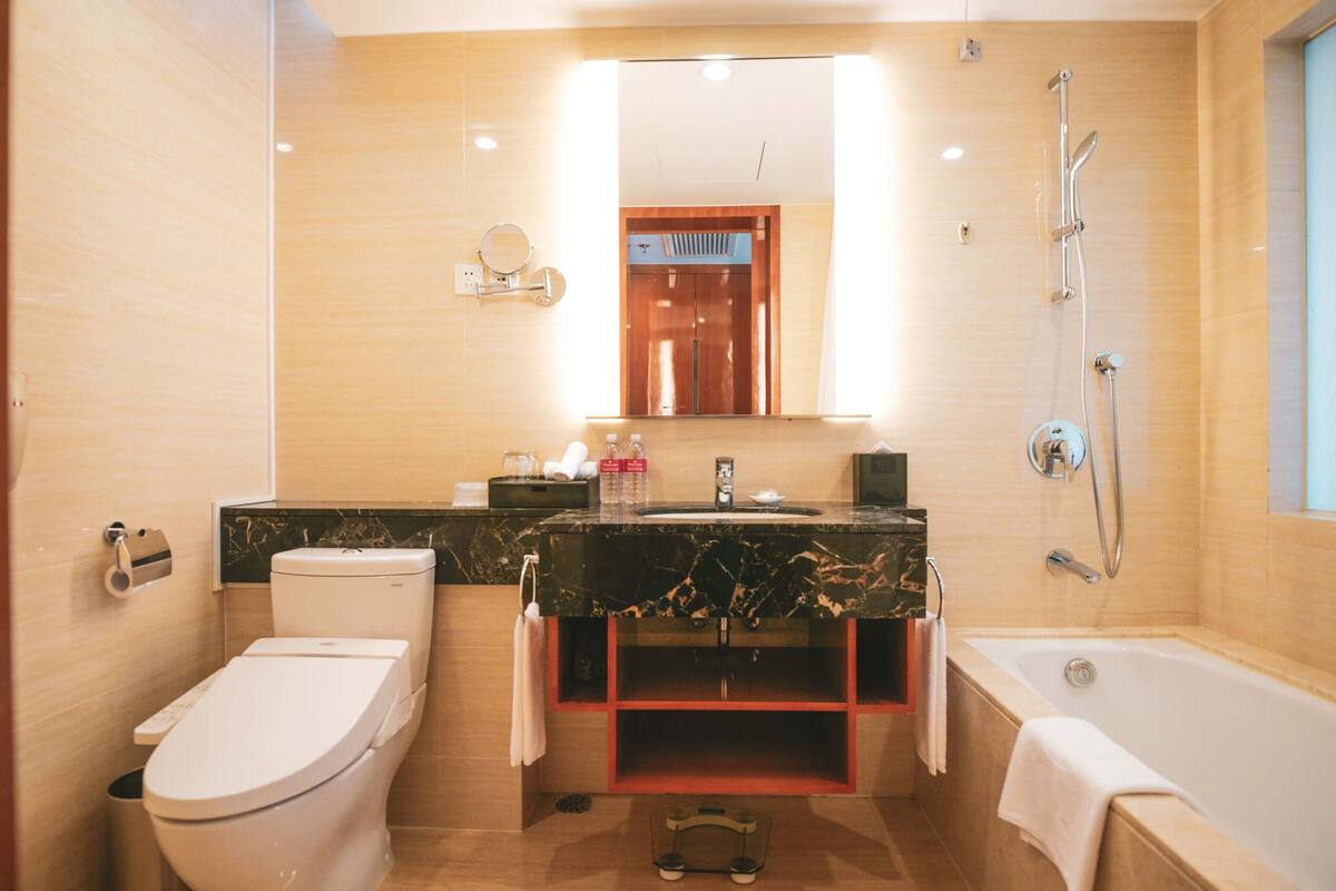 executive room, 2 single beds, non smoking | bathroom | free toiletries, hair dryer, bathrobes, towels