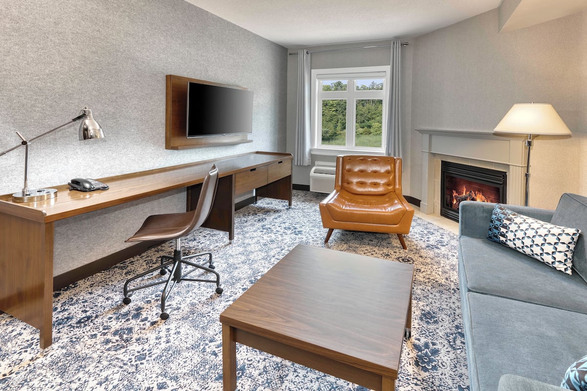 Suite, 1 chambre, foyer, rez-de-chaussée | Literie hypoallergénique, couette en duvet, coffre-fort, bureau